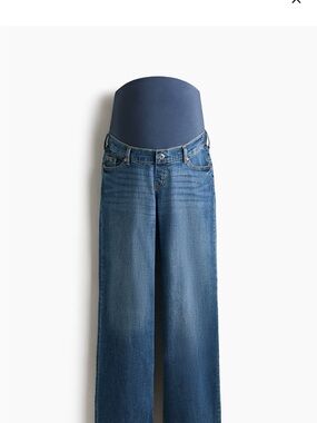 H&M Mama Blue Maternity Wide-Leg Jeans